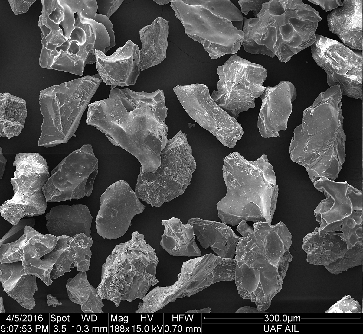 Volcanic ash magnified